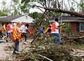 Raleigh, NC volunteers cleaning up debris