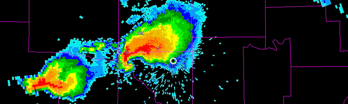 Tornado hook display in radar data