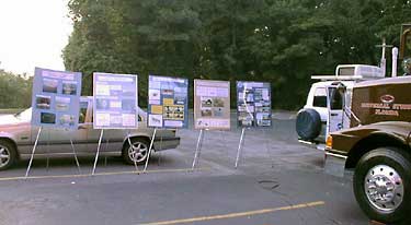 NSSL's mobile lab and posters are on display in the parking area during the Atlanta tour.