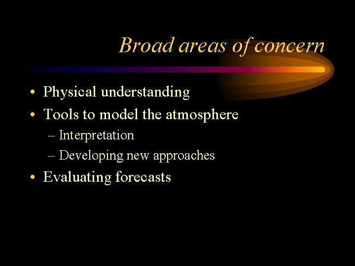 Broad areas of concern