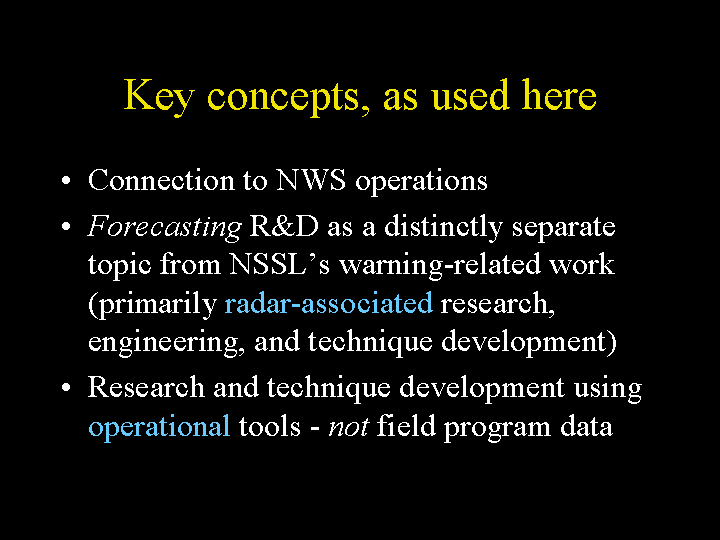 Key concepts include research and development using operational tools