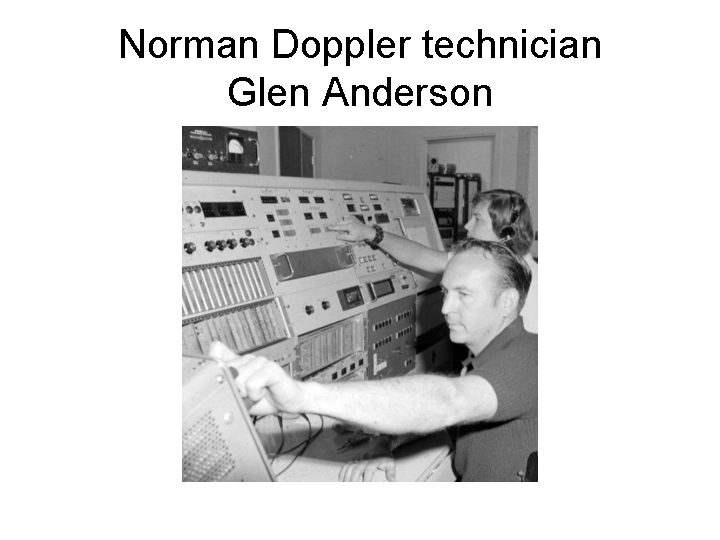 Norman Doppler technician Glen Anderson at work on the radar controls