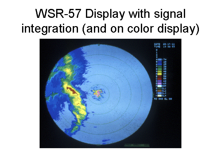 WSR-57 display with signal integration shown in color