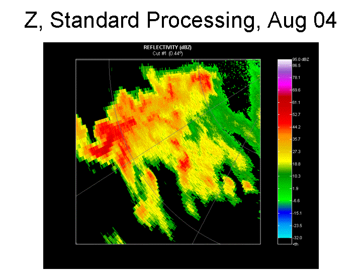 Radar reflectivity image using standard processing