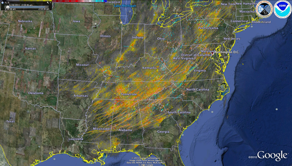 Rotation track map of Tuscaloose outbreak