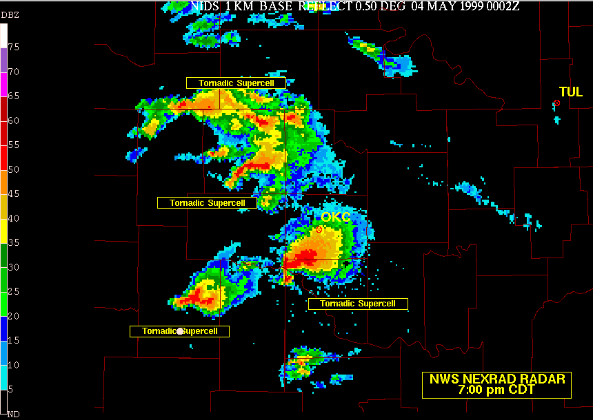 May 3, 1999 NEXRAD radar image