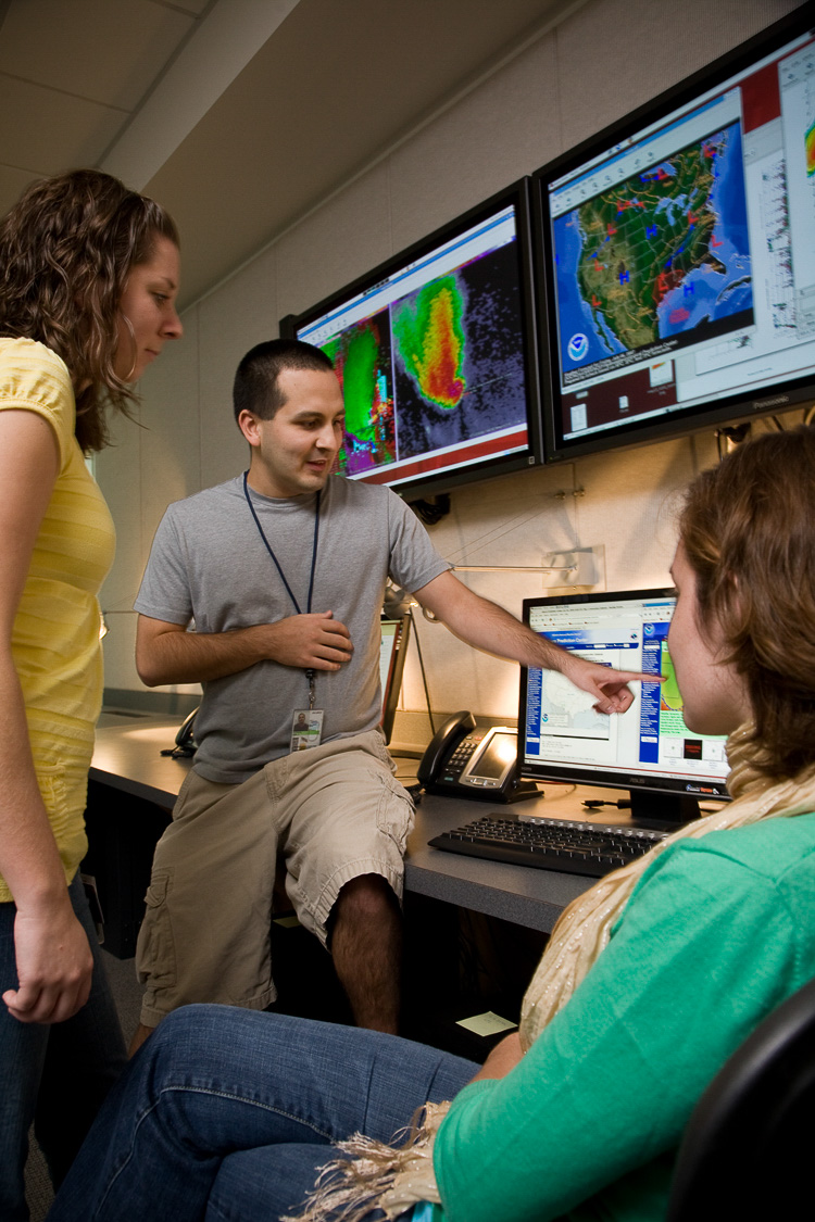 Student researchers in NSSL Development Lab