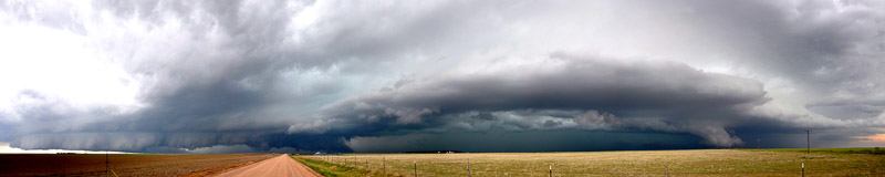 panoramic image of a mesocyclone thunderstorm