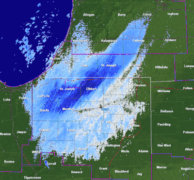 Satellite loop of lake effect snow storm (animated gif)