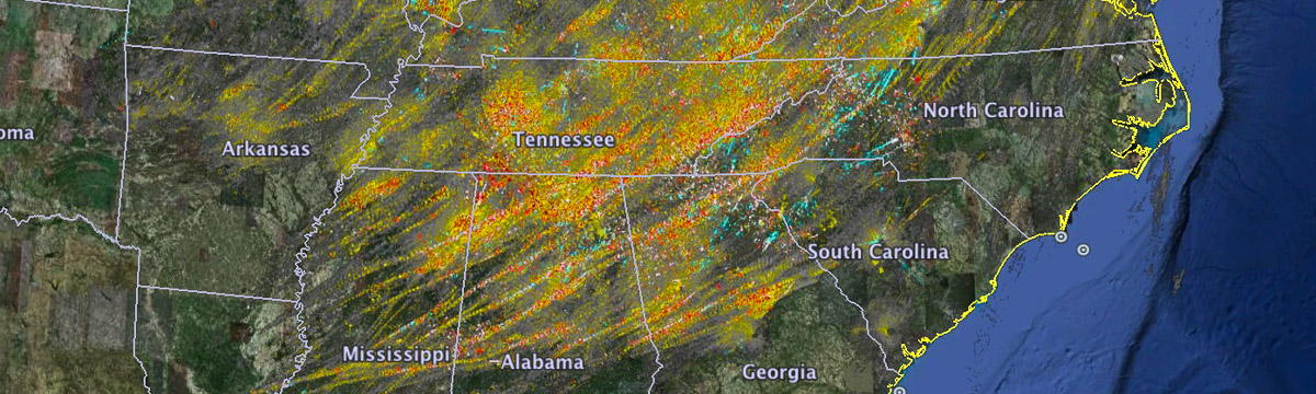 Rotation tracks for SE U.S. outbreak