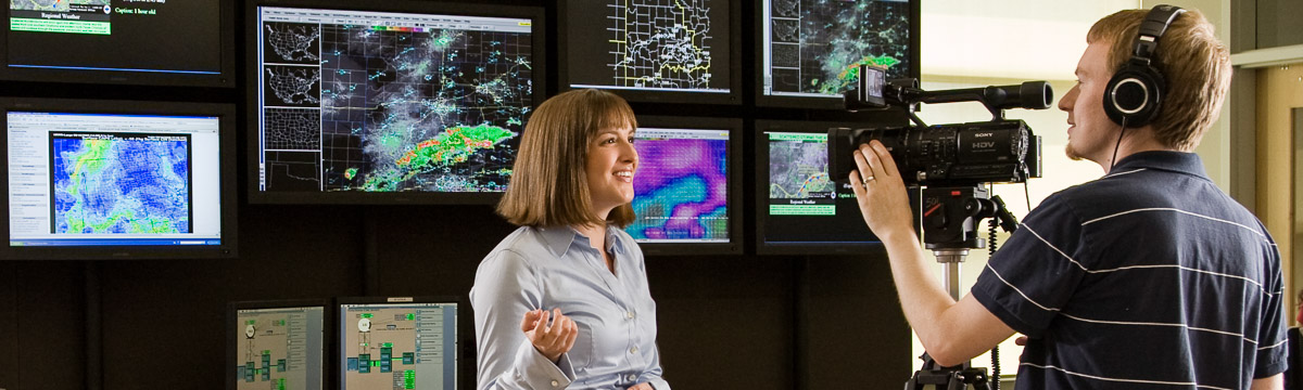 Videographer in the National Weather Center