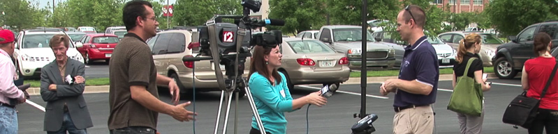 Media interviewing VORTEX2 researcher