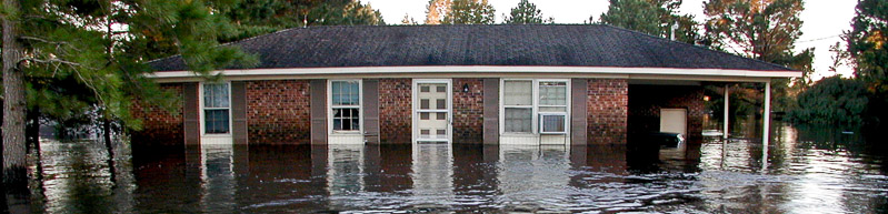 home in flood waters