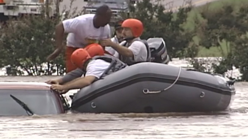 Hurricane Floyd flood victim rescued by the Coast Guard