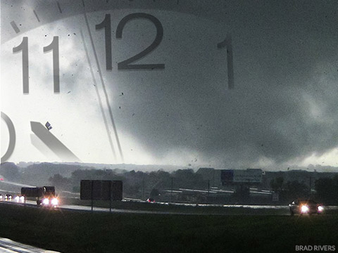 tornado with clock overlaid