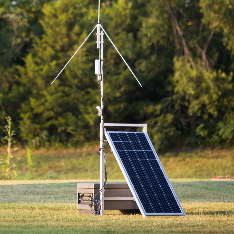 instrumentation in slightly wooded area