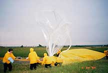 The TELEX team releases the balloon from the launch tube