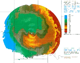 Doppler velocity display of three vertically stacked jets observed with the WSR-88D in Norman, Okla.