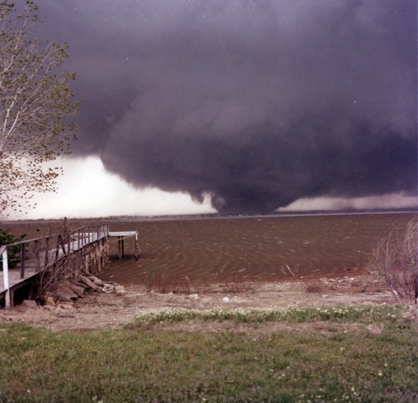 Photo shot across Lake Wichita TX on 10 April 1979 of the famous tornado